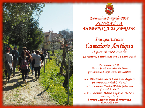 Inaugurazione Camaiore Antiqua - rinviata a domenica 23 aprile
