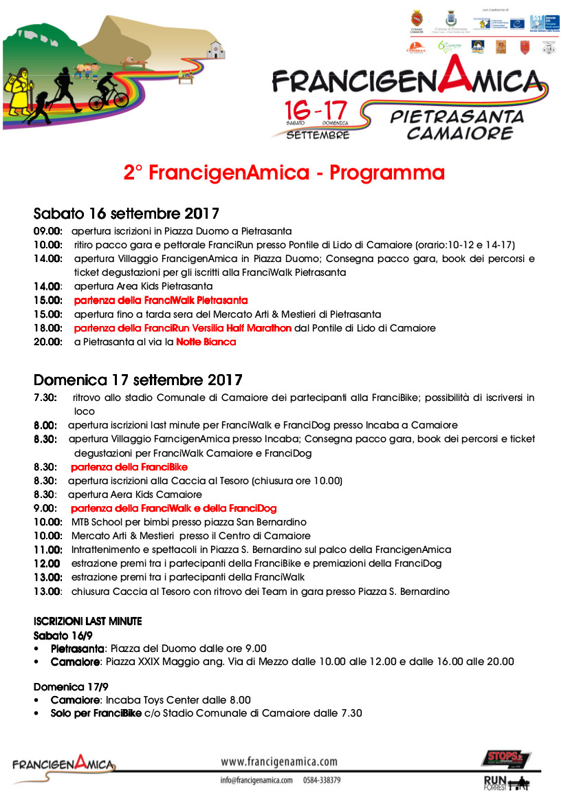 2° FrancigenAmica 16 e 17 settembre 2017 - Il programma completo
