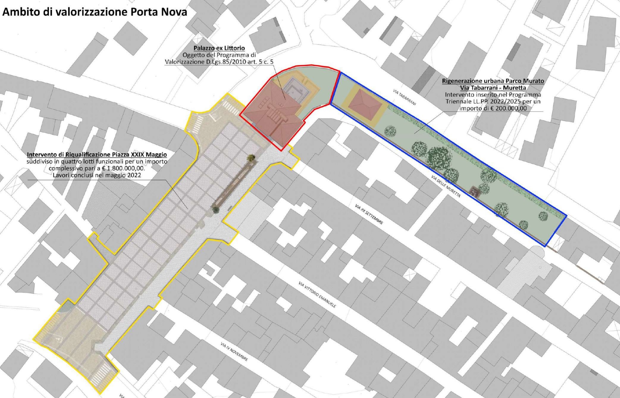 Programma “Porta Nova”, si parte con la rigenerazione urbana del Giardino Murato di via delle Muretta